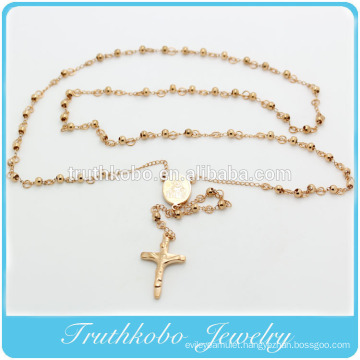 4MM Rosary Beads Religious Rosary Necklace With Mary Charm And Jesus Cross For Christainity